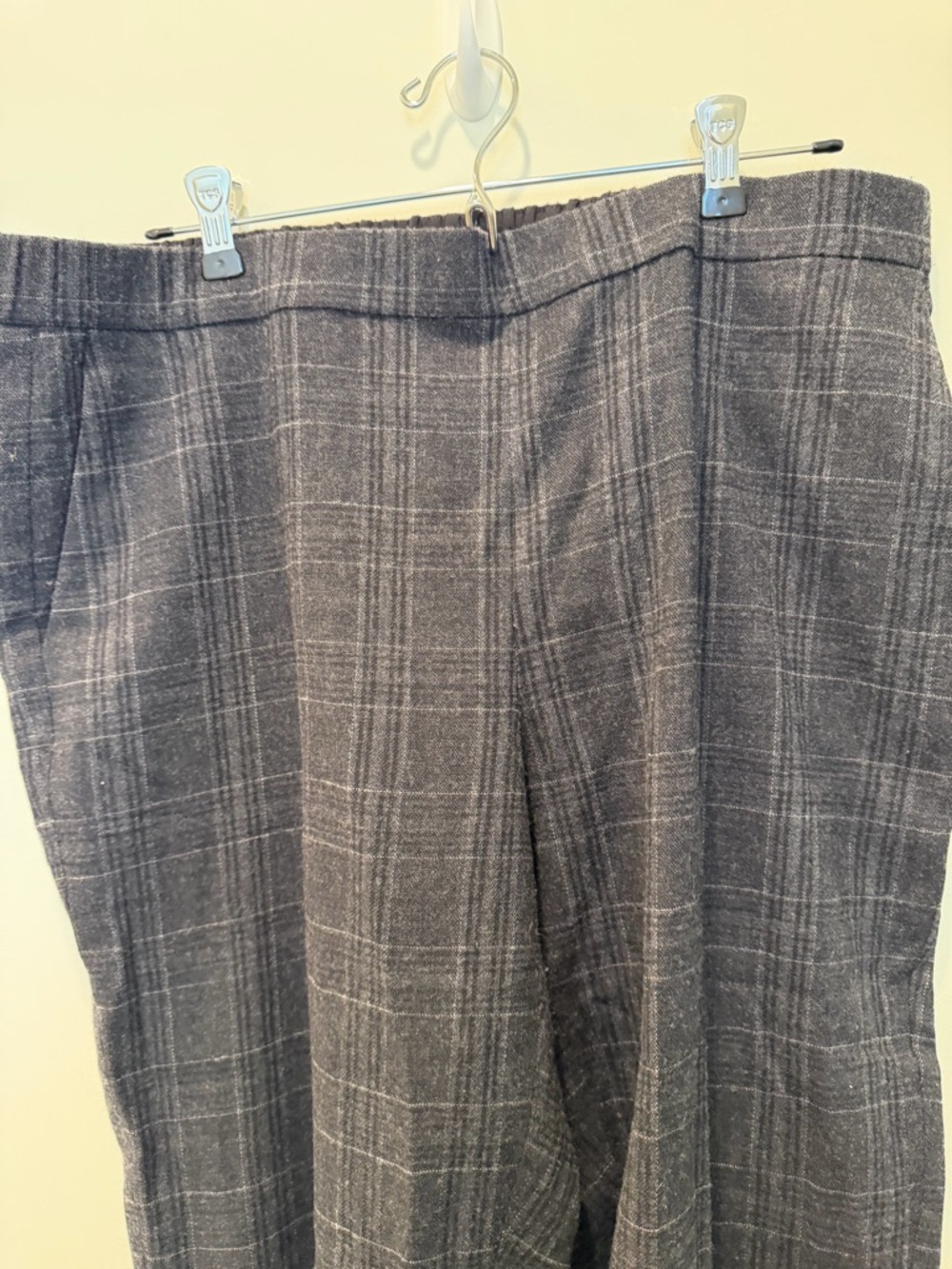 Eileen Fisher Gray Plaid Wool-Blend Women’s Dress Pants